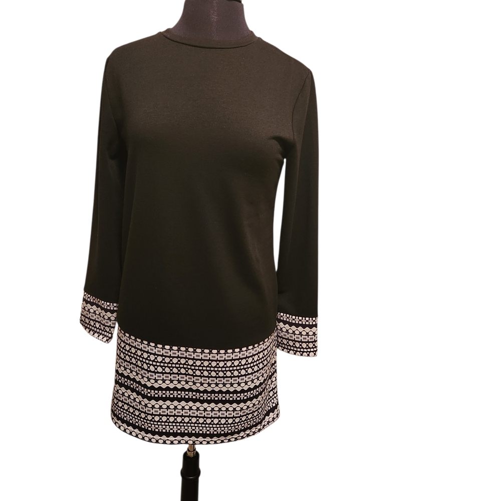Chic Black and White Patterned Mini Dress